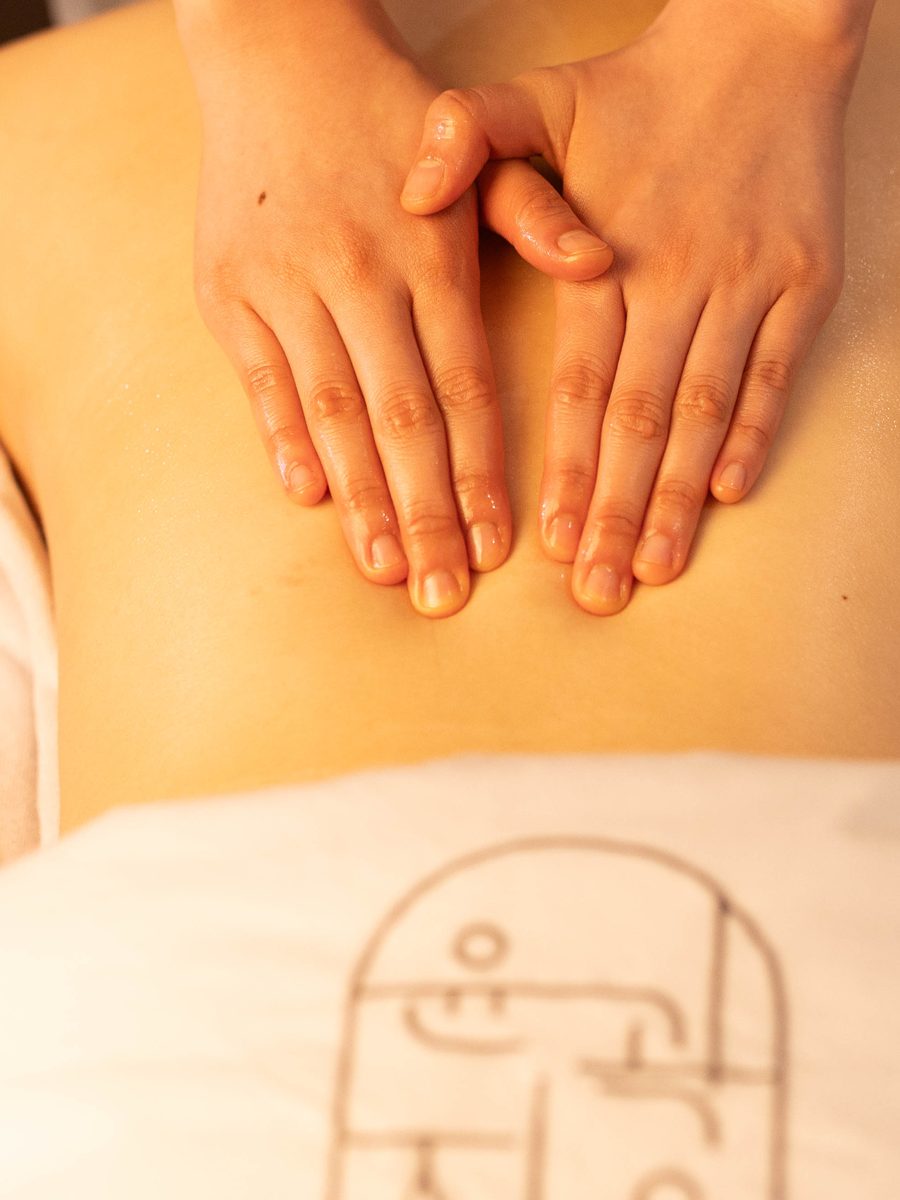 Back and body release at the start of the 150 minute Ultimate Anti-Aging treatment