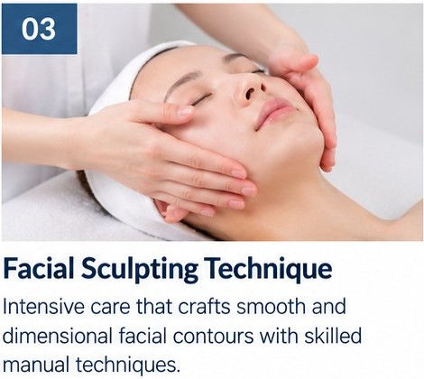 Facial sculpting by hand at Face Jion