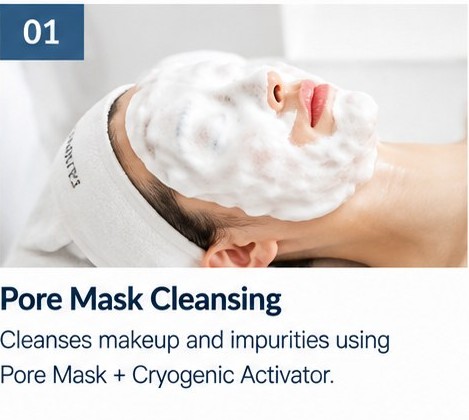 Pore mask cleansing at the start of the treatment at Face Jion